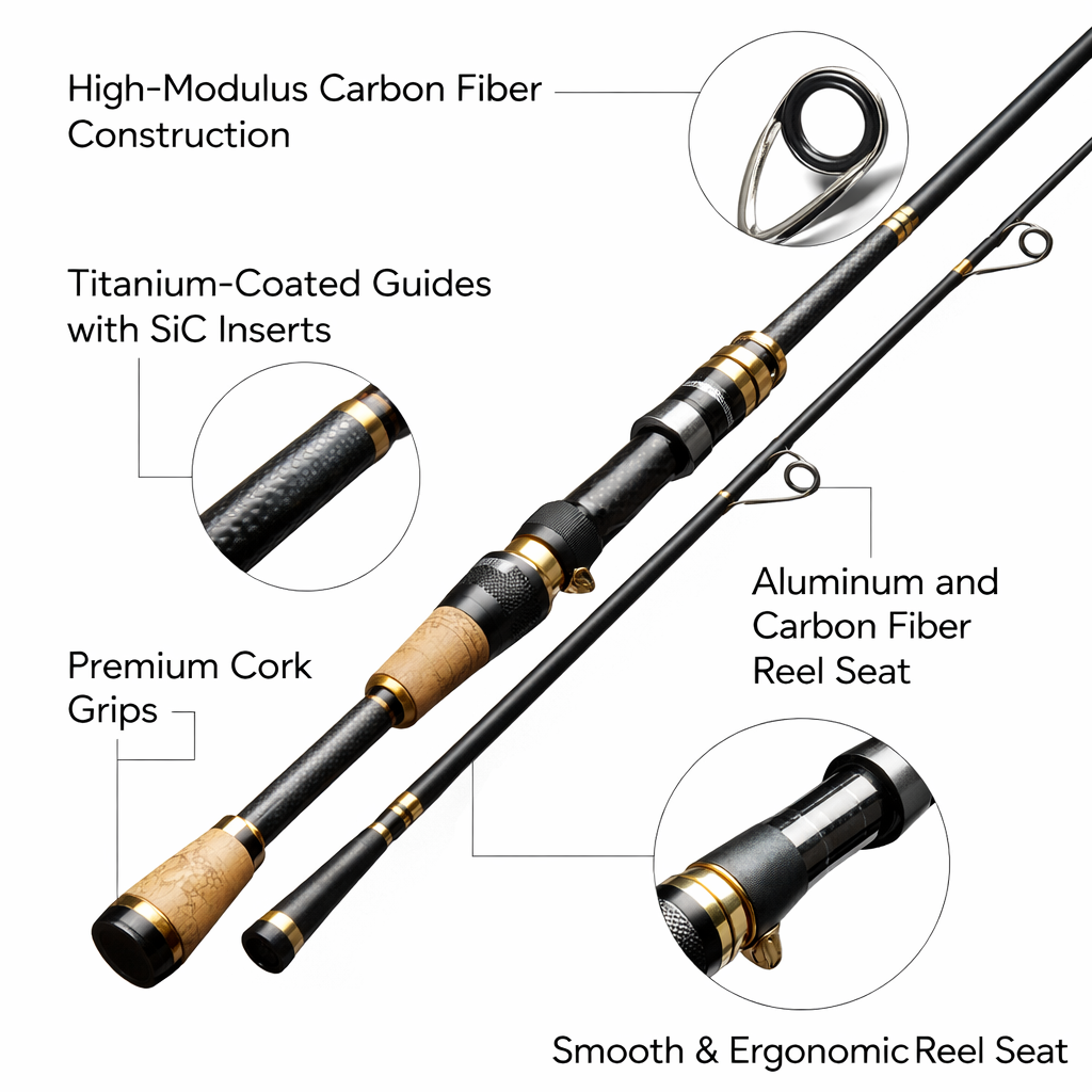 BlackGold PrecisionCast Elite Carbon Fishing Rod