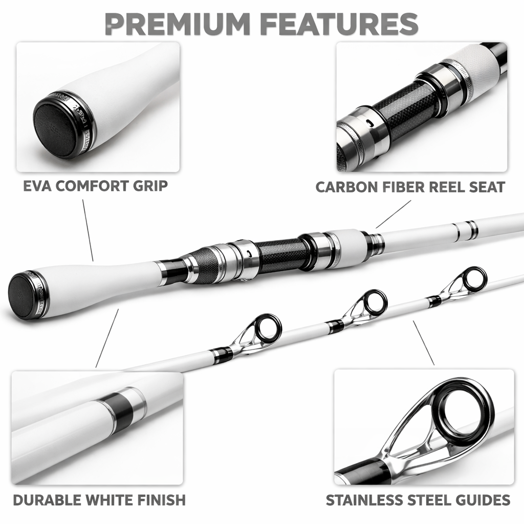 ArcticWhite VelocityStrike Carbon Hybrid Fishing Rod